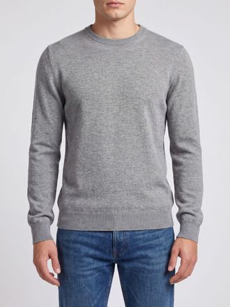Ballantyne Maglia girocollo in 100% cashmere a coste con maniche lunghe