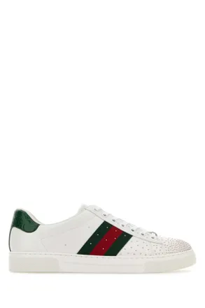 Gucci White Leather Gucci Ace Sneakers