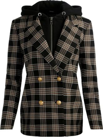 Alice & Olivia Jordan plaid double-breasted jacket - Black