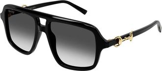 Gucci GG2052S 007 Womens Sunglasses Black Size 55