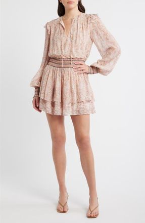 Boss Orange by Hugo Boss Smocked Minidress in Rust Paisley at Nordstrom, Size 18