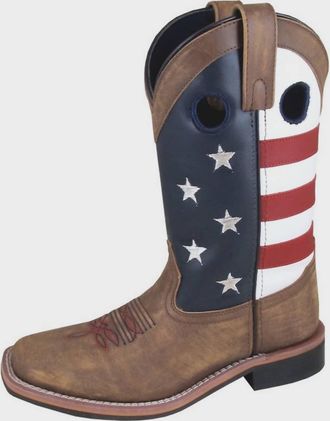 Smoky Mountain Boots Womens Stars & Stripes Western Boot In Brown / Usa Flag