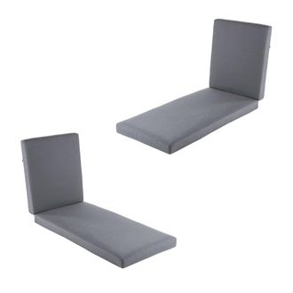 ED&Egrave;N JARD&Iacute; Pack de 2 cojines para tumbona olefin gris 190x60x10 cm