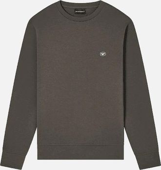 Emporio Armani Mens Cotton Chest Logo Regular Fit Dark Grey Sweatshirt - Size: 44
