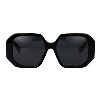 Valentino Garavani Sunglasses, female, Black, Size: 55 MM VLogo Geometric-frame Sunglasses