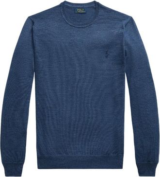 Ralph Lauren Round-neck Knitwear, male, Blue, Size: 2XL Sweaters