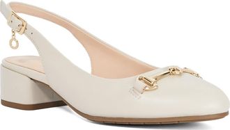 Dune London Ladies Charleigh Snaffle Trim Sling-Back Courts Size UK 8 Heeled Shoes Ecru