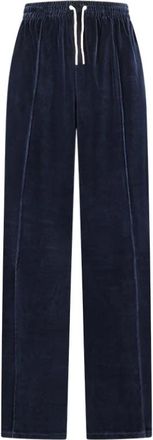 Celine Wide Tracksuit Trousers in Velvet Jersey