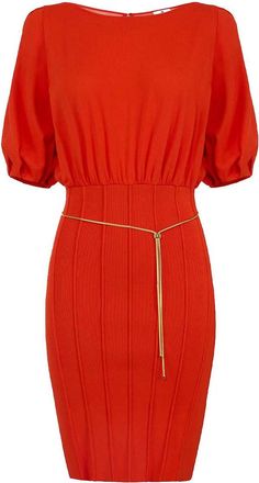 Elisabetta Franchi Knit Mini Dress With Snake Belt