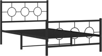 vidaXL Estructura Cama Sin Colch&oacute;n Con Estribo Metal Negro 107x203 Cm Vidaxl