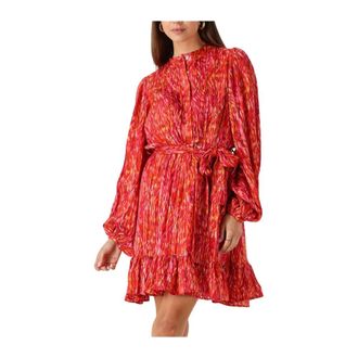 Notre-V Rode Mini Jurk Fiona - Dames - Korte kleedjes - Veelkleurig - M - Kleedjes