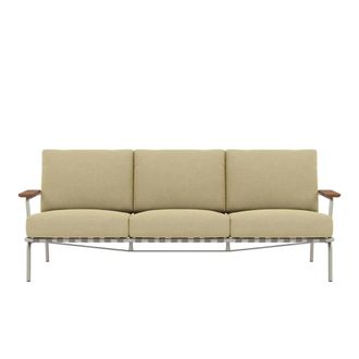 MUUTO Settle Outdoor 3-Sitzer Sofa, beige / grau (Stoff Delta 25)