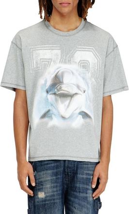 Diesel T-Boxt Dolphin Graphic T-Shirt in 032 - Melange Grey at Nordstrom, Size X-Large