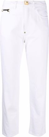 Philipp Plein boyfriend-cut jeans - women - Cotton/Cotton/Polyester/Calf Leather - 27 - White