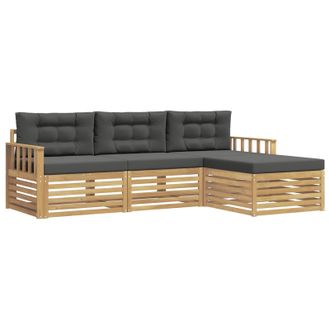vidaXL Conjunto De Sof&aacute;s De Exterior 4 Pcs Blanco Y Antracita Vidaxl