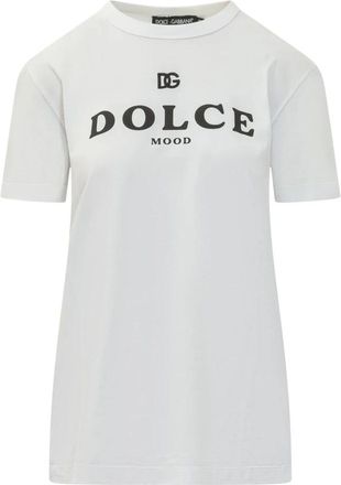 Dolce & Gabbana Katoenen T-shirt met print - Dames - T-shirts - Wit - XS - Katoen - Tops