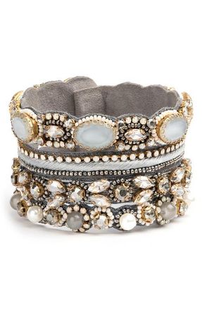 Deepa Gurnani Brixie Stack Bracelet in Gray at Nordstrom