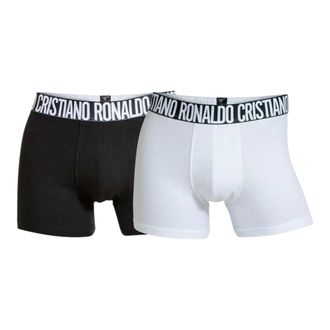CR7 Cristiano Ronaldo Basic 2-Pack Trunk Boxer Briefs Underwear in White Men
