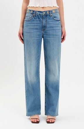 Daze 1999 Ripped High Waist Straight Leg Jeans in No Rules at Nordstrom, Size 23