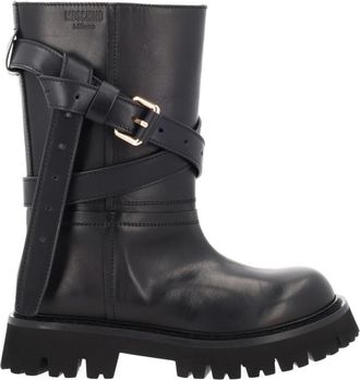 Moschino Black Leather Boots
