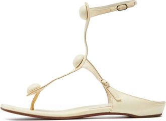 Christian Louboutin ball-embellished flat sandals - Neutrals