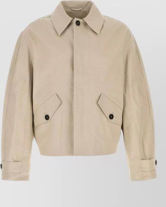 S&eacute;fr cotton twill single-breasted coat