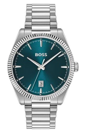BOSS Cheswick Bracelet Watch, 40mm in Blue at Nordstrom