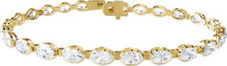Diamond2Deal 18k Vermeil Plated Silver 7.30 Ct Oval Cut Lab Grown Diamond Tennis Bracelet 7