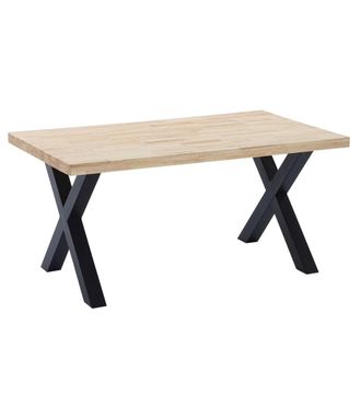 Home Heavenly Mesa comedor estilo industrial patas negras en x 160x90 cm