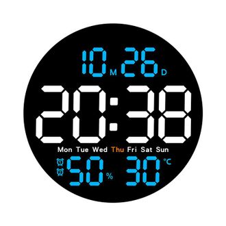 OEM Reloj De Pared Digital Led, Reloj Para Sal&oacute;n, Indicador De Temperatura Y Humedad, Temporizador De Cuenta Atr&aacute;s, Brillo Ajustable, Indicador De Fecha Y