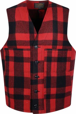 Filson Buffalo Plaid Mackinaw Wool V-Neck Vest