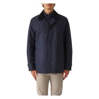 Fay Heren, Jassen, Blauw, Maat: XL Katoen