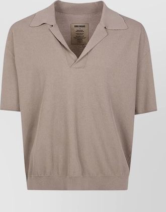 Uma Wang ribbed crepe polo shirt short sleeves