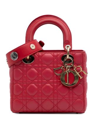 Dior 2017 Small Lambskin Cannage My ABCDior Lady Dior satchel - women - Lambskin - One Size - Red