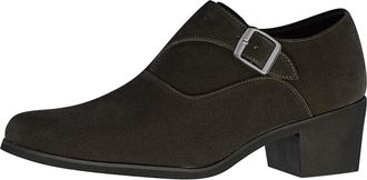 Generic Mens Business Dress Shoes Without Lacing Slip On Loafers Pointed Toe Leather Shoe Block Heel Non Slip Causal Low Top Footwear for Formal Business Meet