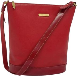Burberry Pre-owned Bucket Bags, female, Red, Size: ONE SIZE Pre-owned Vintage Leather Shoulder Bag