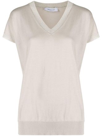Fabiana Filippi Top con scollo a V - Toni neutri