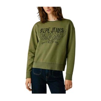 Pepe Jeans London Khaki Groene Urban Sweatshirt - Dames - Sweatshirts - Groen - S - Hoodies & sweatvesten