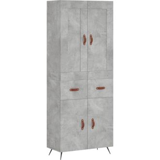 vidaXL Vidaxl - Highboard Concrete Grey 69.5x34x180 cm Engineered Wood