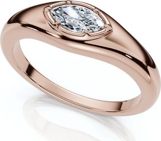 Pompeii3 Stackable Marquise Diamond Eloise Anniversary Ring 10k Gold Lab Grown EF/VS