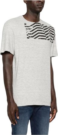 Golden Goose T-shirt met vintage print - Heren - Tops - Grijs - Maat: XL Katoen