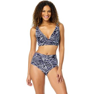 Anne Cole Womens Shadow Palm Soft Band Shirred Bralette Bikini Top at Nordstrom, Size X-Small