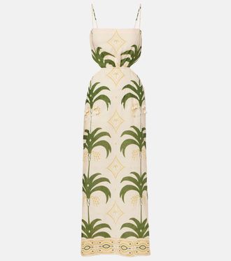 Johanna Ortiz Printed cotton and linen midi dress