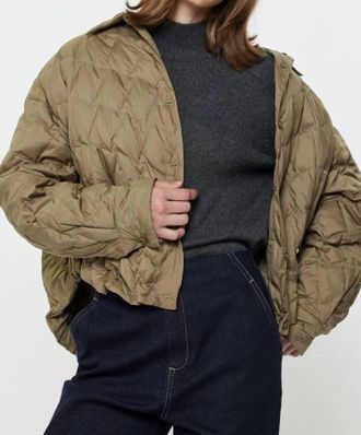 Current Air Down Button Jacket In Coffee Froth