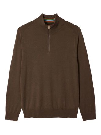 Paul Smith Maglione con zip - Marrone