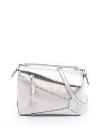 Loewe 2010-2025 Mini Calfskin Puzzle satchel - Silver