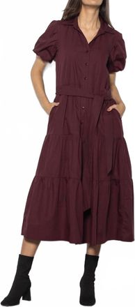 Maude Clara Tiered Maxi Dress In Wine