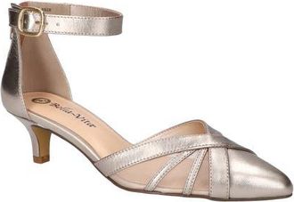 Bella Vita Malani Pointed Toe Kitten Heel Pump in Champagne Leather at Nordstrom, Size 6.5
