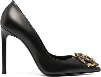 Roberto Cavalli Mirror Snake leather pumps - women - Goat Skin/Bos Taurus/Bos Taurus - 38 - Black