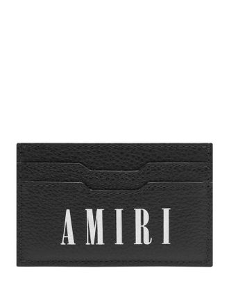Amiri Mens Large Logo Leather Card Holder in Black - One Size